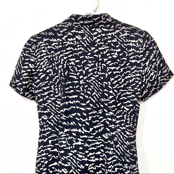 VTG DAVID WARREN Tiger prints front wrapped sheath mini dress womens size 4P - Picture 6 of 10